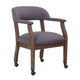 Anna Captain Chair | Driftwood Finish | Hooded Brass Casters | Gray Linen BM340720