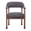 Anna Captain Chair | Driftwood Finish | Hooded Brass Casters | Gray Linen BM340720