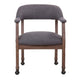 Anna Captain Chair | Driftwood Finish | Hooded Brass Casters | Gray Linen BM340720