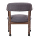 Anna Captain Chair | Driftwood Finish | Hooded Brass Casters | Gray Linen BM340720