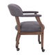 Anna Captain Chair | Driftwood Finish | Hooded Brass Casters | Gray Linen BM340720