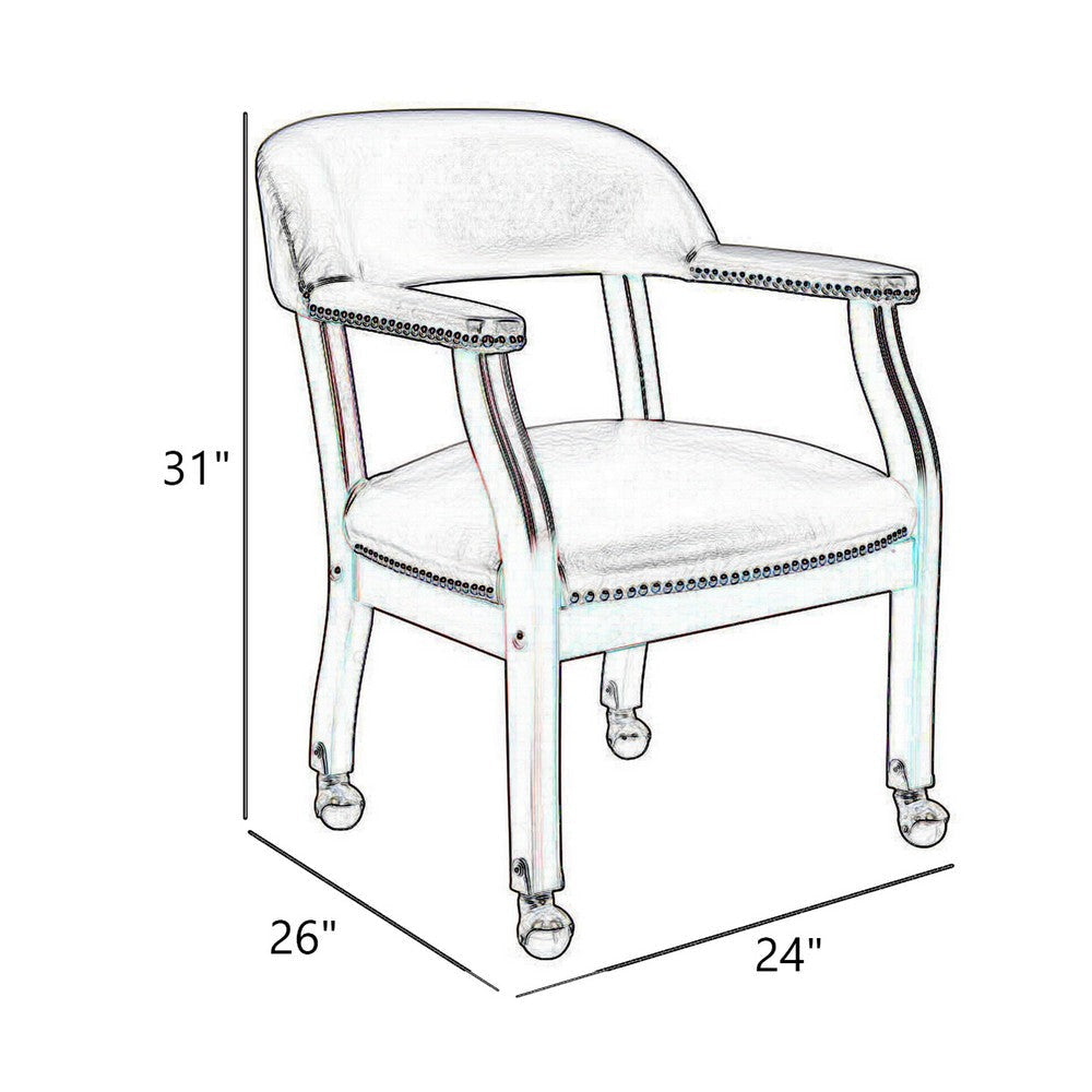 Anna Captain Chair | Driftwood Finish | Hooded Brass Casters | Gray Linen BM340720