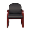 Cain Guest Chair w Molded Mahogany Wood Frame | Black Task Fabric BM340721