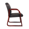 Cain Guest Chair w Molded Mahogany Wood Frame | Black Task Fabric BM340721