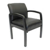Gary NTR Guest Chair w Black Wood Frame | Black Antimicrobial Vinyl BM340722