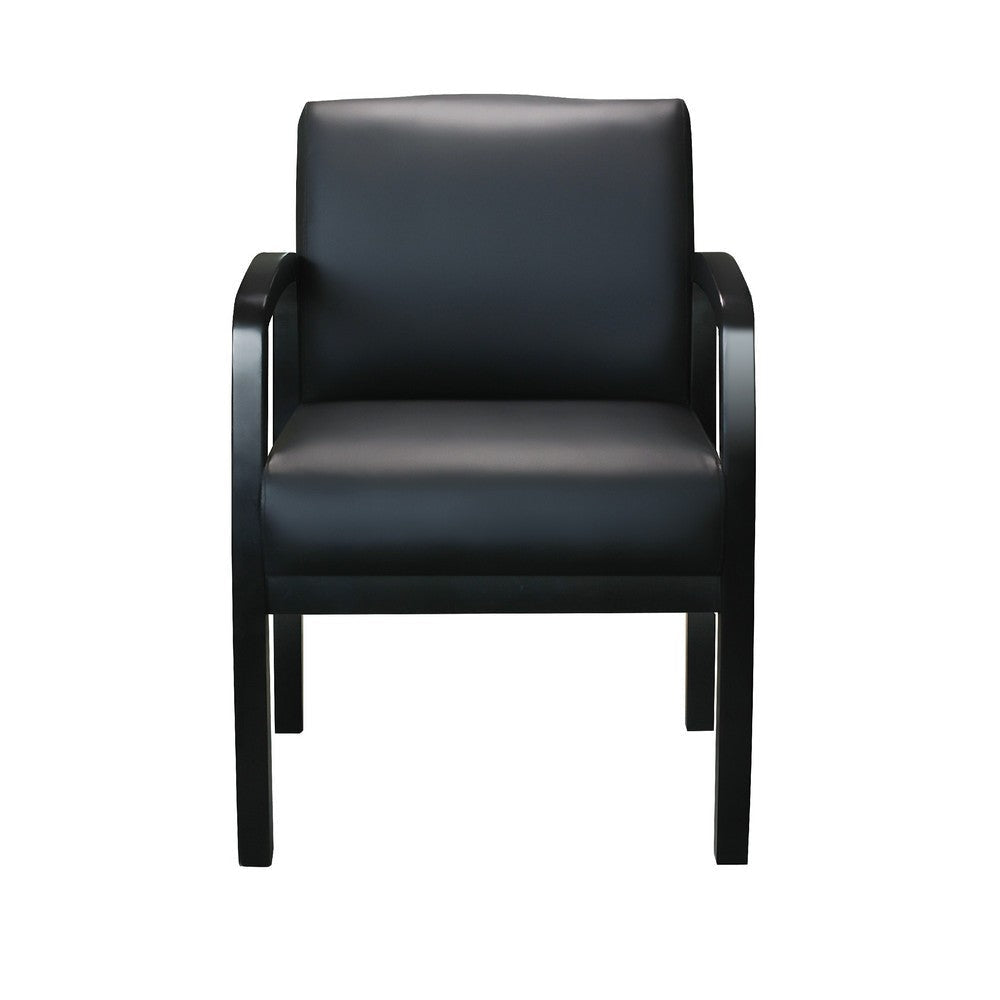 Gary NTR Guest Chair w Black Wood Frame | Black Antimicrobial Vinyl BM340722