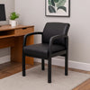 Gary NTR Guest Chair w Black Wood Frame | Black Antimicrobial Vinyl BM340722