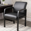 Gary NTR Guest Chair w Black Wood Frame | Black Antimicrobial Vinyl BM340722