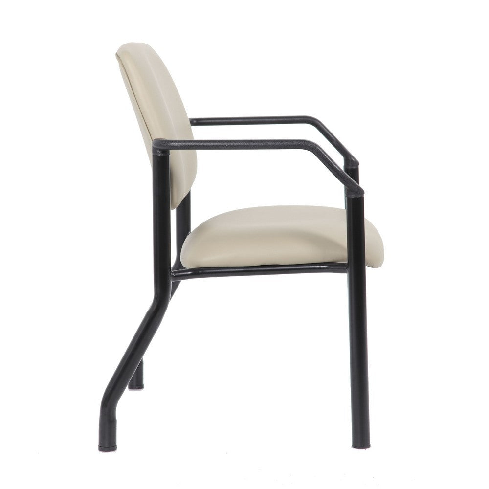 Theo XL Wide Guest Chair | 500 lbs | Beige Antimicrobial Vinyl BM340725