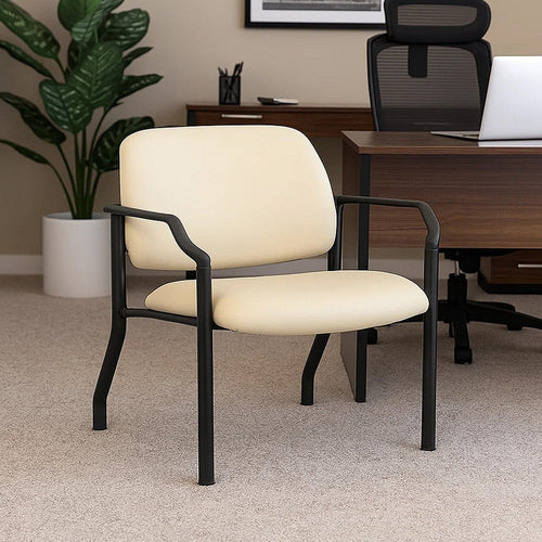 Theo XL Wide Guest Chair | 500 lbs | Beige Antimicrobial Vinyl BM340725