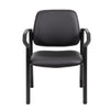 Theo Guest Chair w Modern Steel Frame | Black Antimicrobial Vinyl BM340726