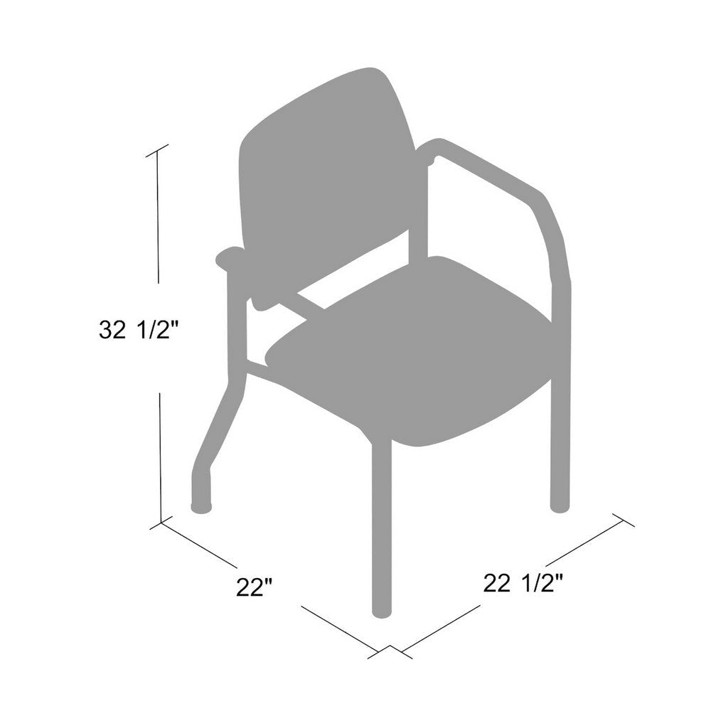 Theo Guest Chair w Modern Steel Frame | Black Antimicrobial Vinyl BM340726