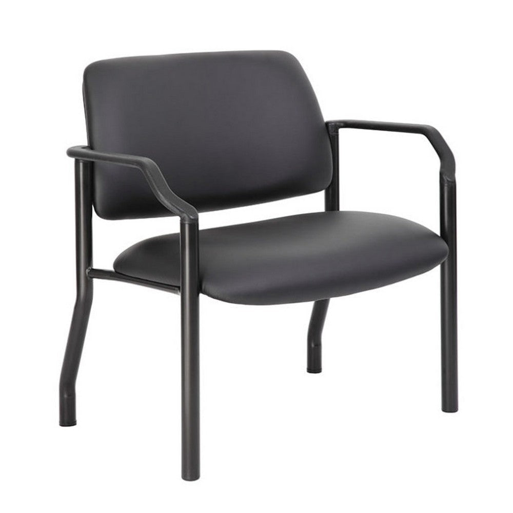 Theo XL Wide Guest Chair | Black Antimicrobial Vinyl | 500 lbs BM340727
