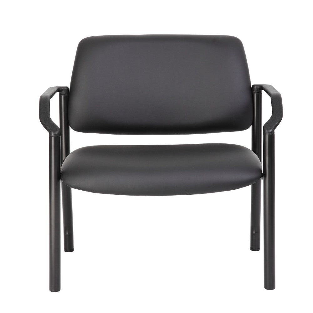 Theo XL Wide Guest Chair | Black Antimicrobial Vinyl | 500 lbs BM340727