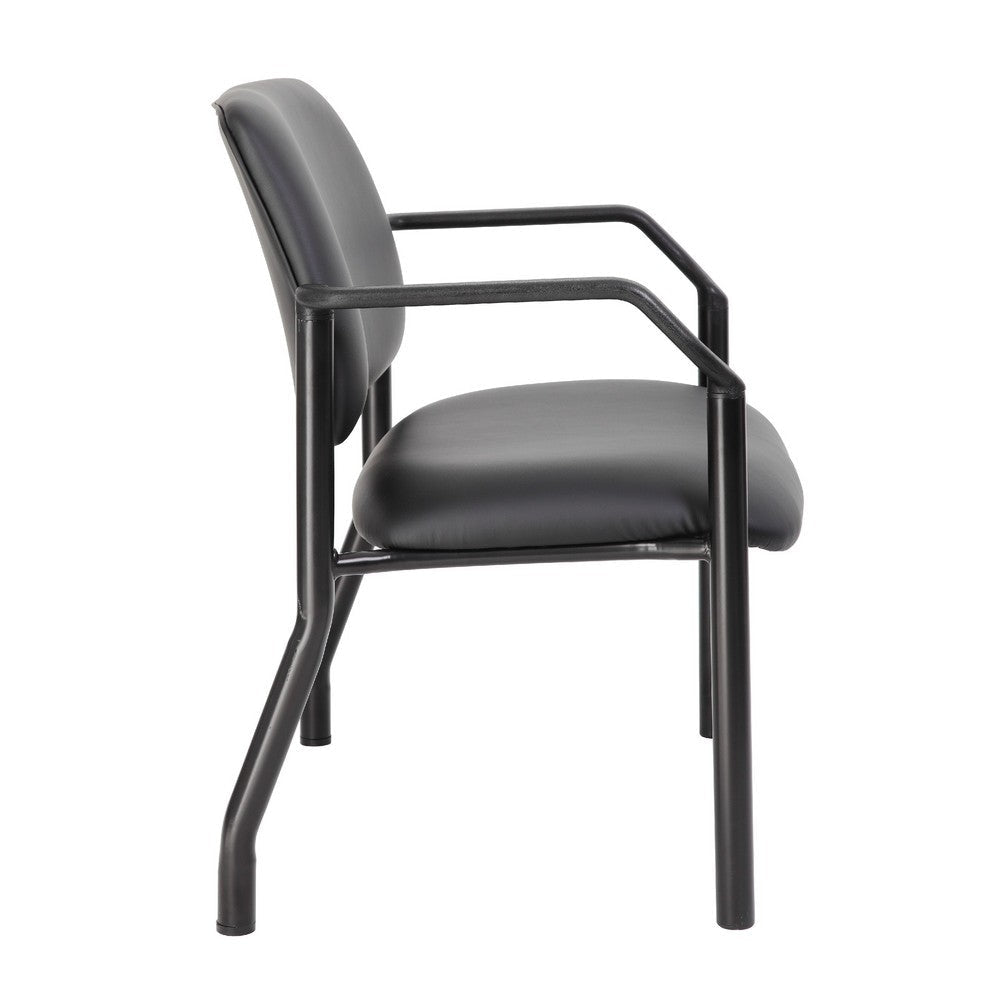Theo XL Wide Guest Chair | Black Antimicrobial Vinyl | 500 lbs BM340727