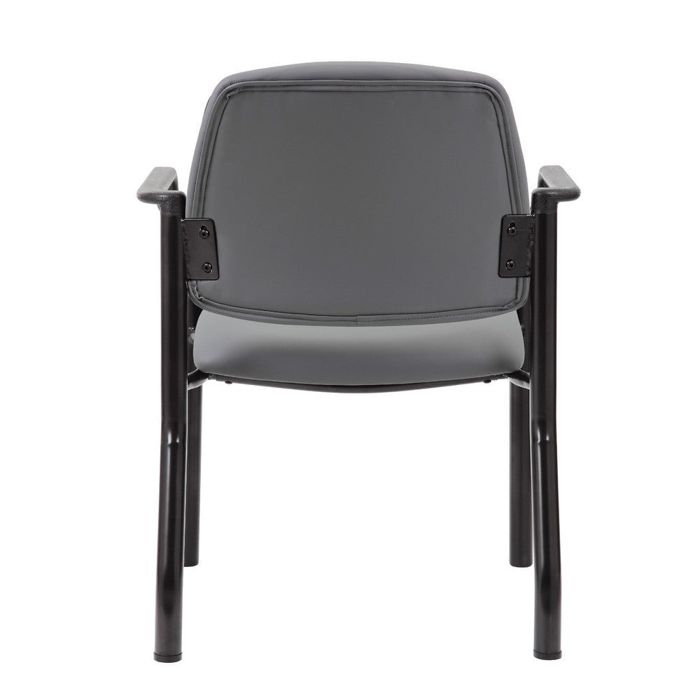 Theo Guest Chair w Modern Steel Frame | Gray Antimicrobial Vinyl BM340728