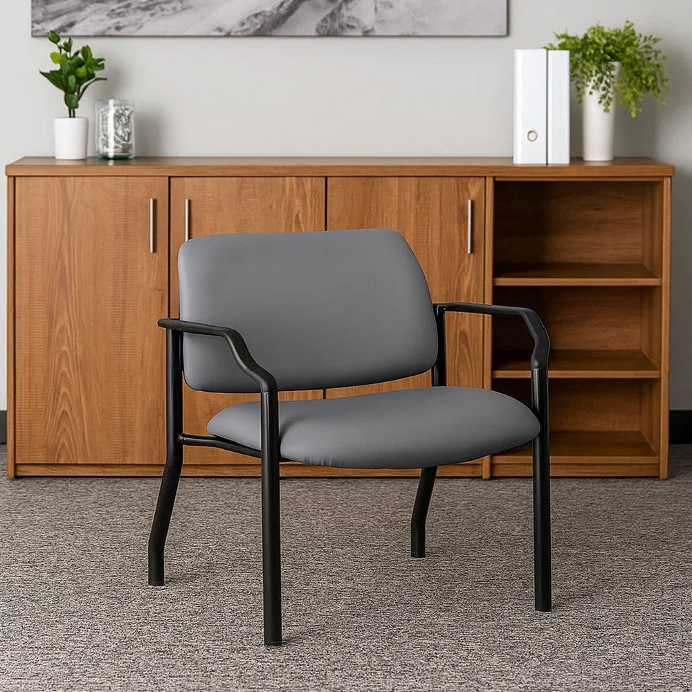 Theo XL Wide Guest Chair | Gray Antimicrobial Vinyl | 500 lbs BM340729