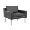Sia Oversized Lounge Chair | Black Antimicrobial Vinyl | Nickel Legs BM340730