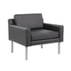 Sia Oversized Lounge Chair | Black Antimicrobial Vinyl | Nickel Legs BM340730