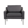 Sia Oversized Lounge Chair | Black Antimicrobial Vinyl | Nickel Legs BM340730