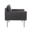 Sia Oversized Lounge Chair | Black Antimicrobial Vinyl | Nickel Legs BM340730