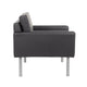 Sia Oversized Lounge Chair | Black Antimicrobial Vinyl | Nickel Legs BM340730