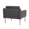 Sia Oversized Lounge Chair | Black Antimicrobial Vinyl | Nickel Legs BM340730