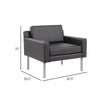 Sia Oversized Lounge Chair | Black Antimicrobial Vinyl | Nickel Legs BM340730