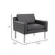 Sia Oversized Lounge Chair | Black Antimicrobial Vinyl | Nickel Legs BM340730
