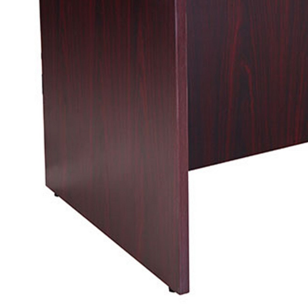 Nea Desk Shell | 71’’ Reception Top | Panel Legs | Mahogany Red Wood BM340732