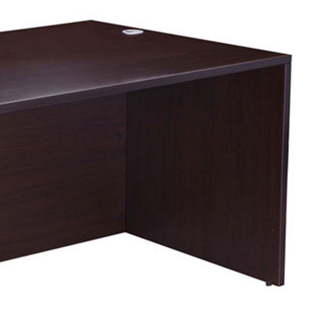 Nea Desk Shell | 71’’ Reception Top | Panel Legs | Mocha Brown Wood BM340733