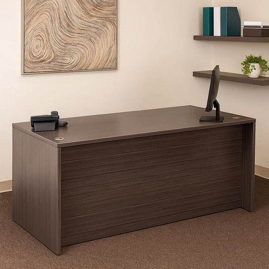 Nea Desk Shell | 66’’ Workstation Top | Driftwood Smoke Gray Wood BM340734