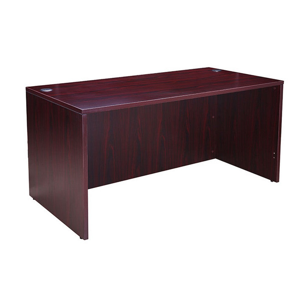 Nea Desk Shell | 66’’ Workstation Top | Panel Legs | Mahogany Red Wood BM340735