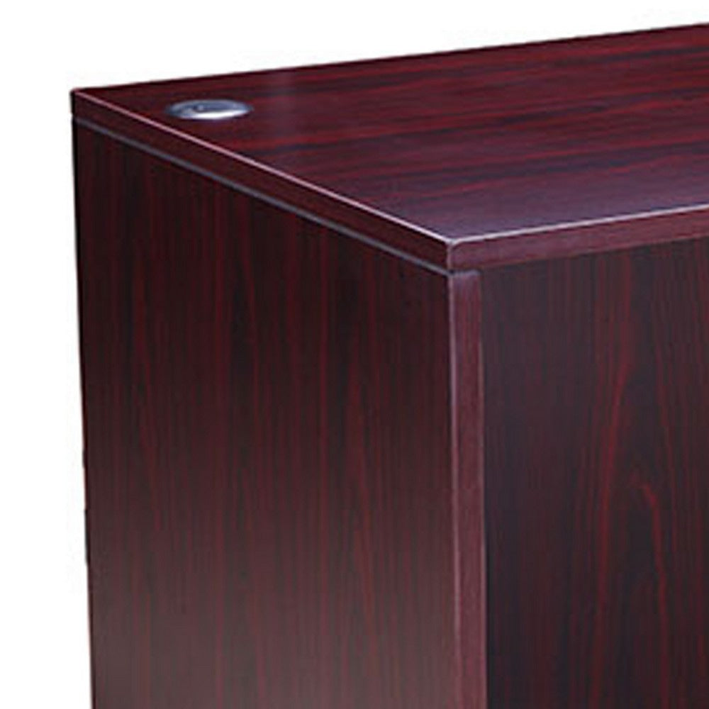 Nea Desk Shell | 66’’ Workstation Top | Panel Legs | Mahogany Red Wood BM340735