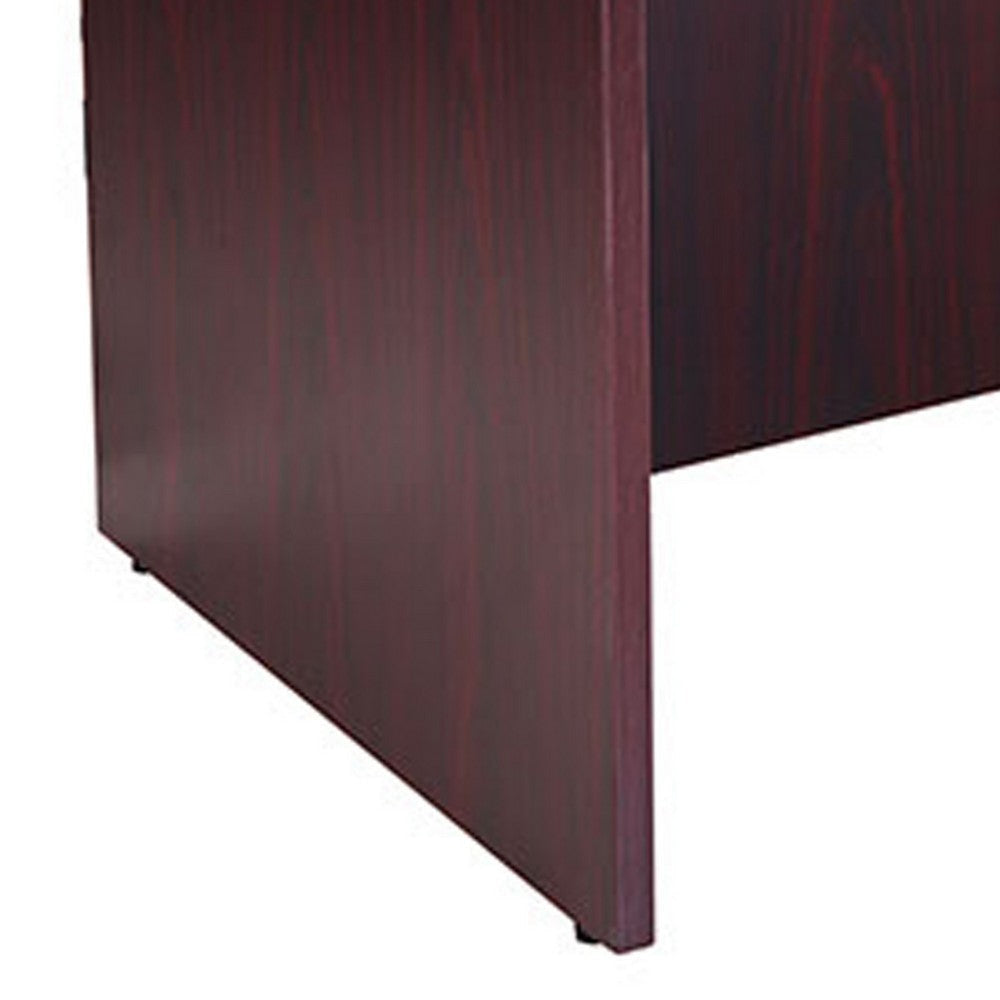 Nea Desk Shell | 66’’ Workstation Top | Panel Legs | Mahogany Red Wood BM340735