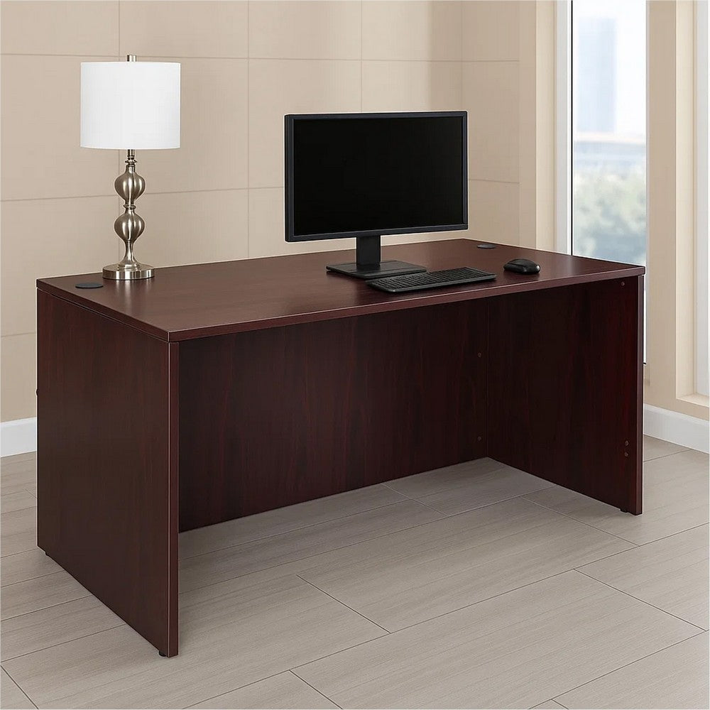 Nea Desk Shell | 66’’ Workstation Top | Panel Legs | Mahogany Red Wood BM340735
