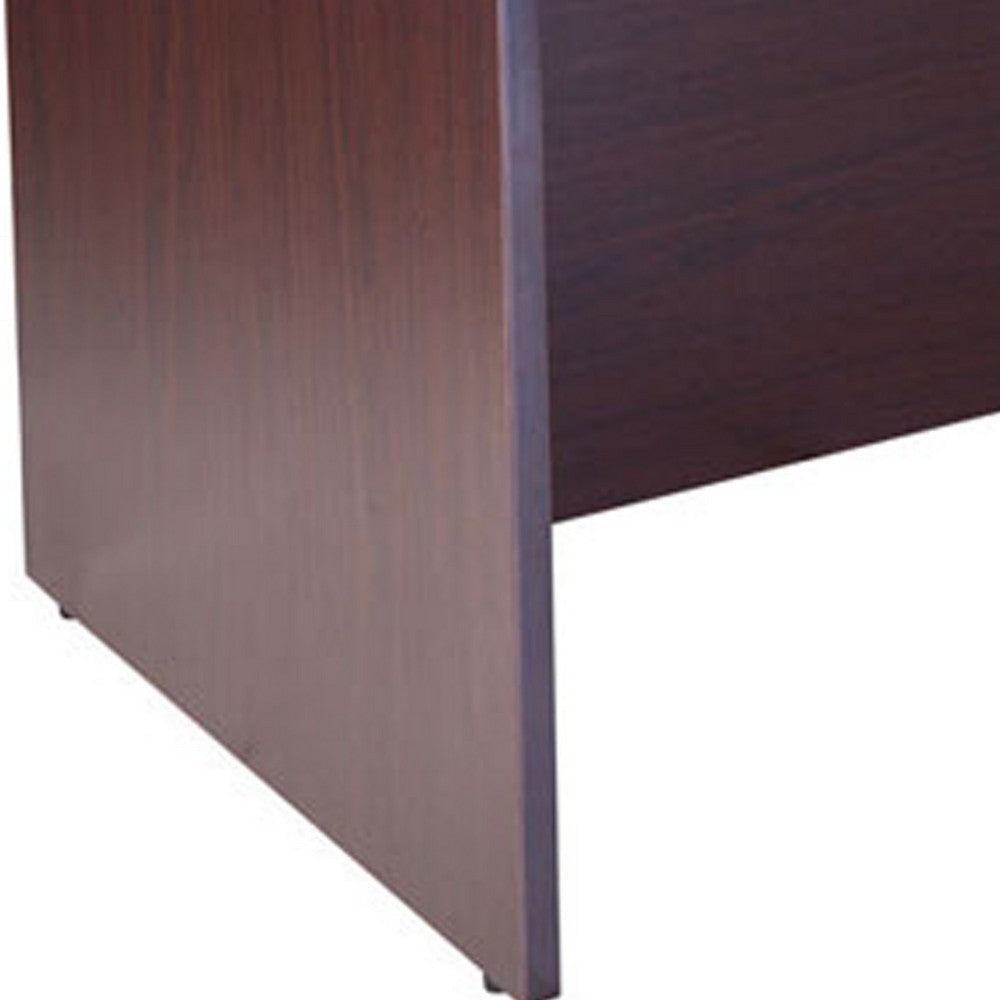 Nea Desk Shell | 66’’ Workstation Top | Panel Legs | Mocha Brown Wood BM340736