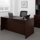 Nea Desk Shell | 66’’ Workstation Top | Panel Legs | Mocha Brown Wood BM340736