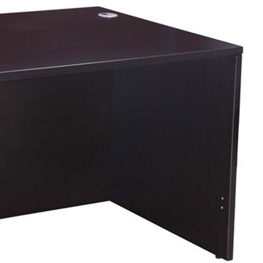 Nea Desk Shell | 60’’ Commercial Top | Panel Legs | Mocha Brown Wood BM340739