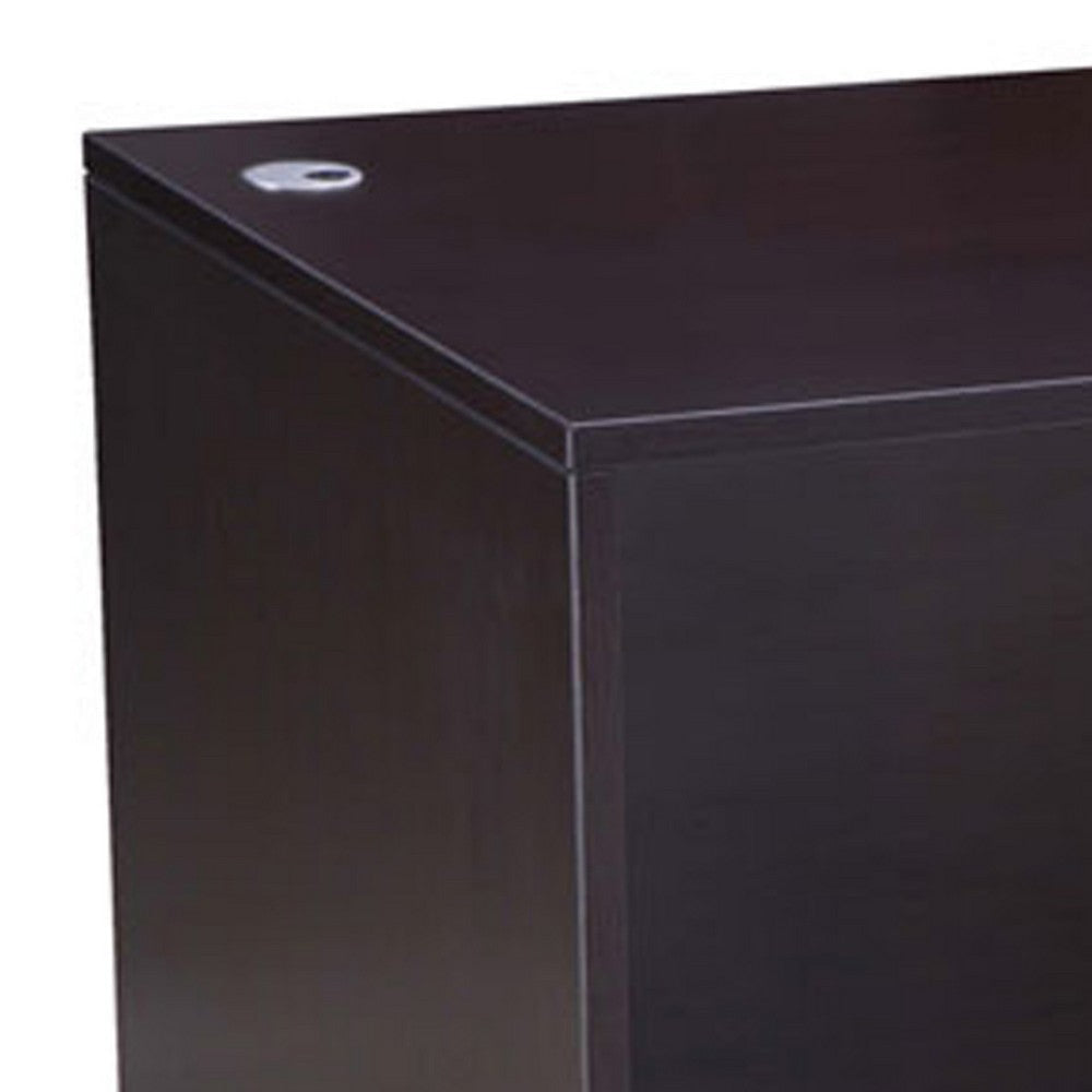 Nea Desk Shell | 60’’ Commercial Top | Panel Legs | Mocha Brown Wood BM340739