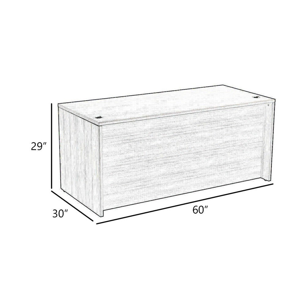 Nea Desk Shell | 60’’ Commercial Top | Panel Legs | Mocha Brown Wood BM340739