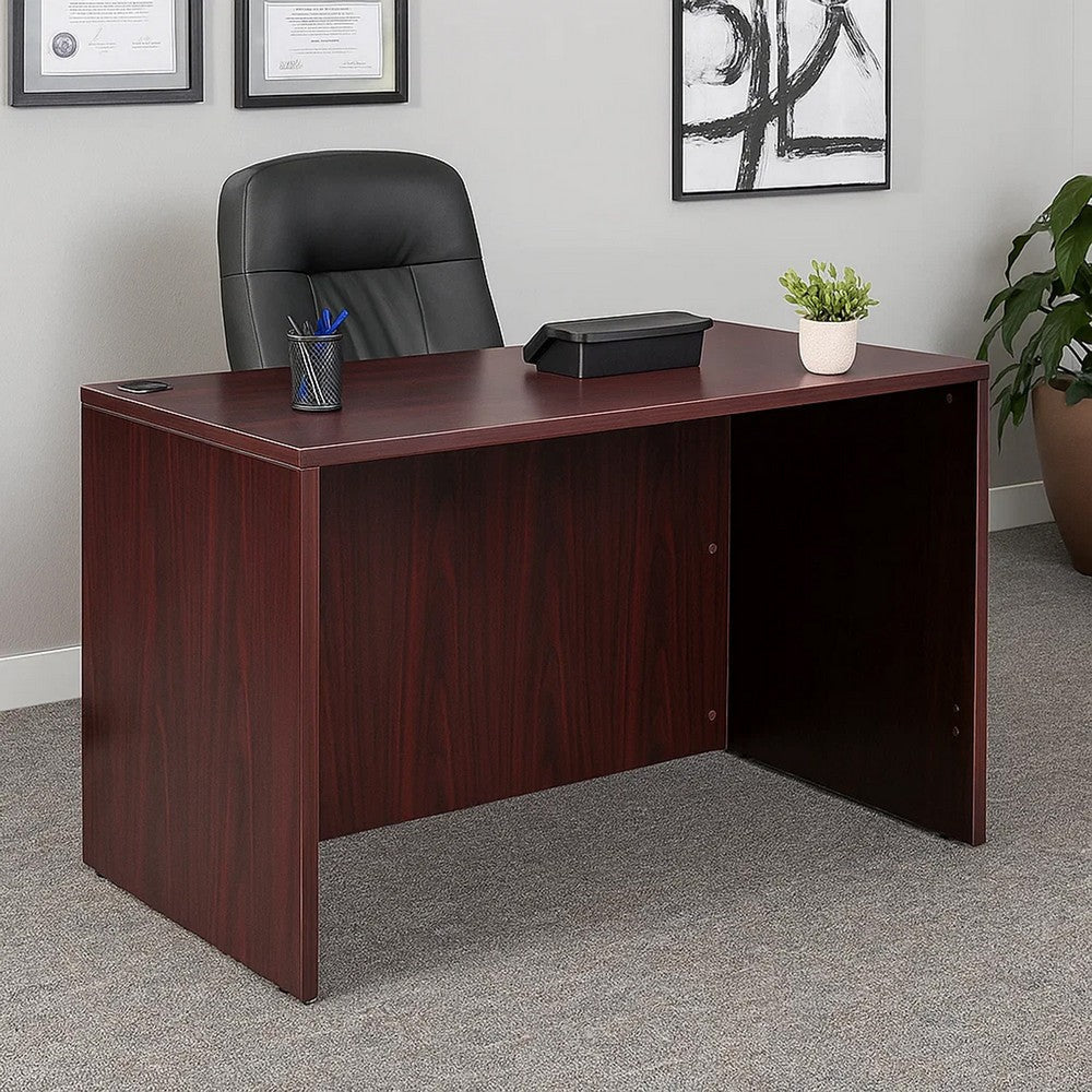 Nea Desk Shell | 48’’ Office Top | Panel Legs | Mahogany Red Wood BM340741