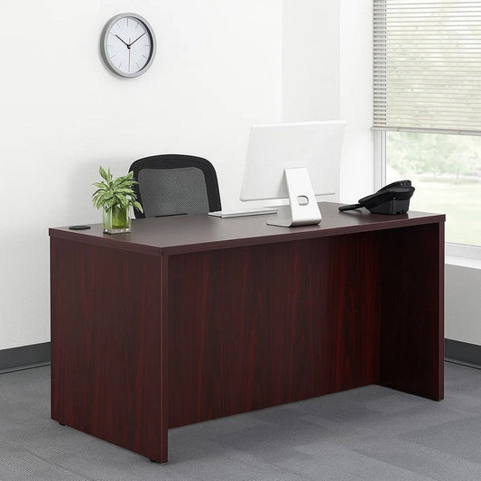 Nea Desk Shell | 48’’ Office Top | Panel Legs | Mahogany Red Wood BM340741