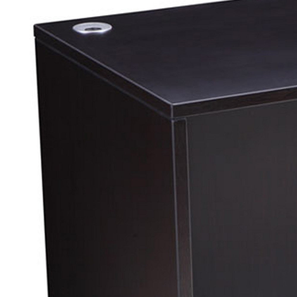 Nea Desk Shell | 48’’ Office Top | Panel Legs | Mocha Brown Wood BM340742
