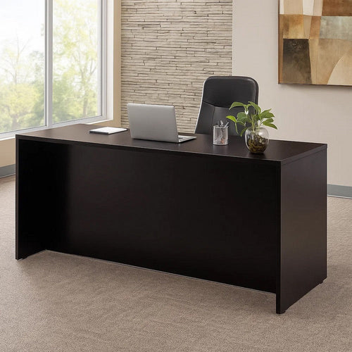 Reo Credenza | 66’’ Rectangular Top | Panel Legs | Mocha Brown Wood BM340745