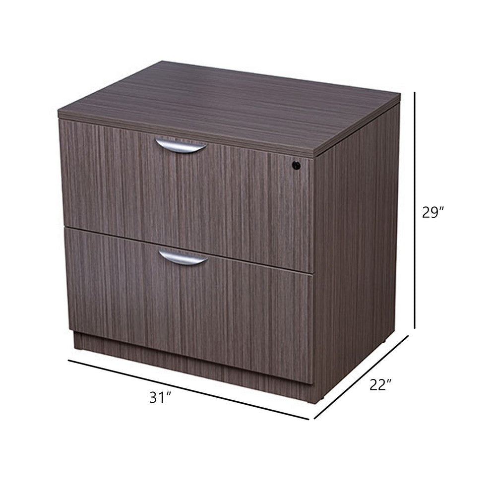 Tia Lateral File Cabinet | 31’’ | 2 Drawers | Driftwood Smoke Gray BM340746