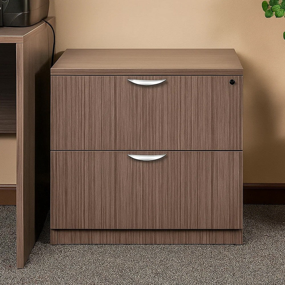 Tia Lateral File Cabinet | 31" | 2 Drawers | Driftwood Smoke Gray