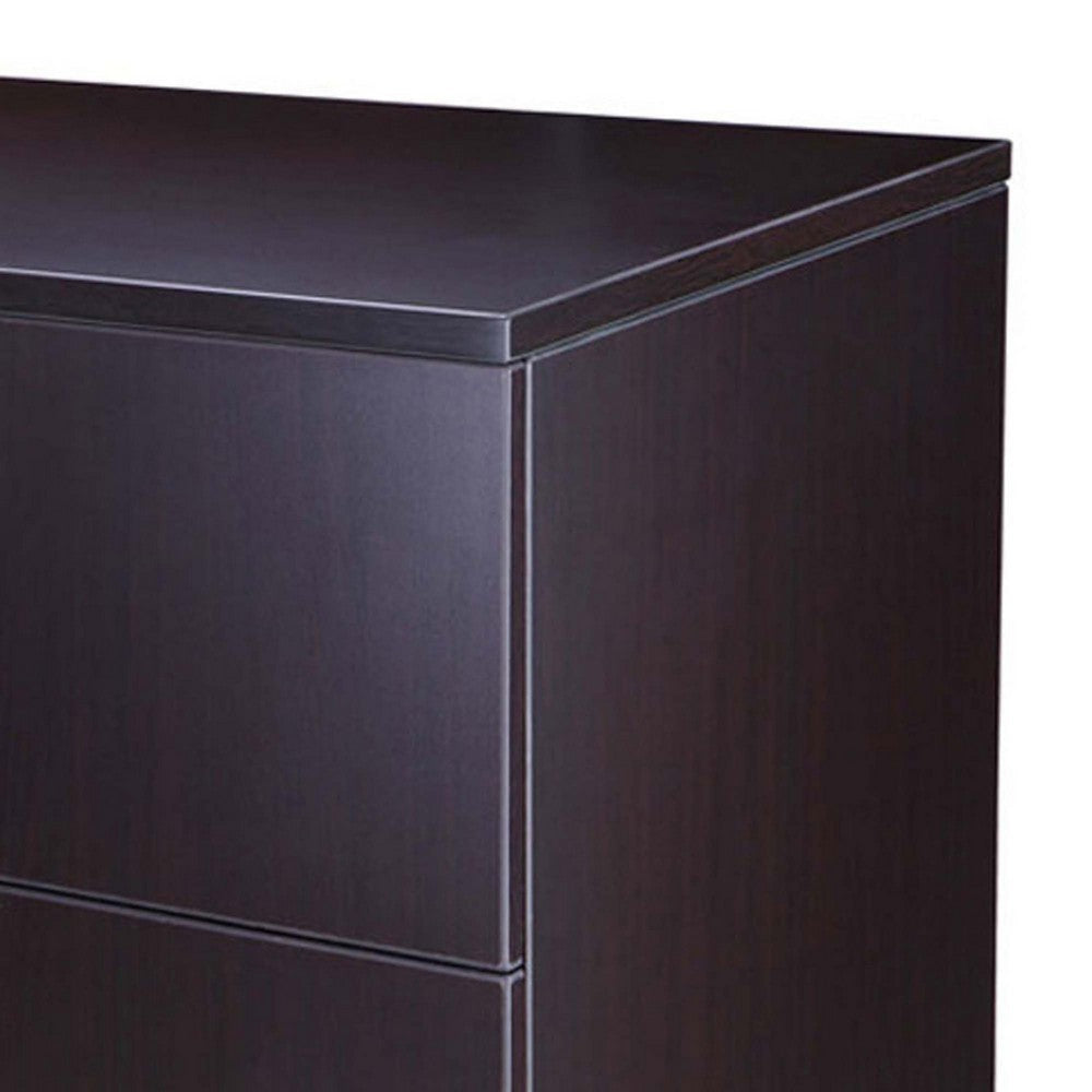 Tia Lateral File Cabinet | 31’’ | 2 Drawers w Lock | Mocha Brown Wood BM340747
