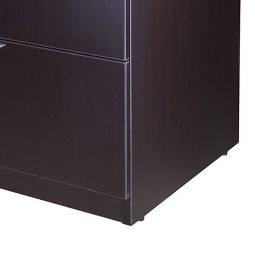 Tia Lateral File Cabinet | 31’’ | 2 Drawers w Lock | Mocha Brown Wood BM340747