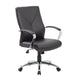 Roe Executive Swivel Chair | High Back Black Faux Leather | Chrome Metal BM340748